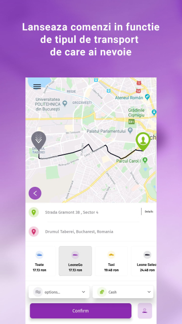 LeoneGo - Aplicatie Mobile iOS & Android Ridesharing